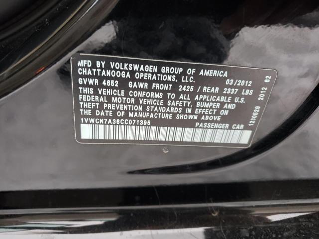 Photo 11 VIN: 1VWCN7A36CC071395 - VOLKSWAGEN PASSAT 