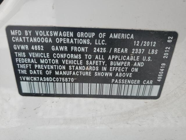 Photo 11 VIN: 1VWCN7A36DC075870 - VOLKSWAGEN PASSAT SEL 