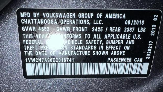 Photo 9 VIN: 1VWCN7A36EC016741 - VOLKSWAGEN PASSAT 