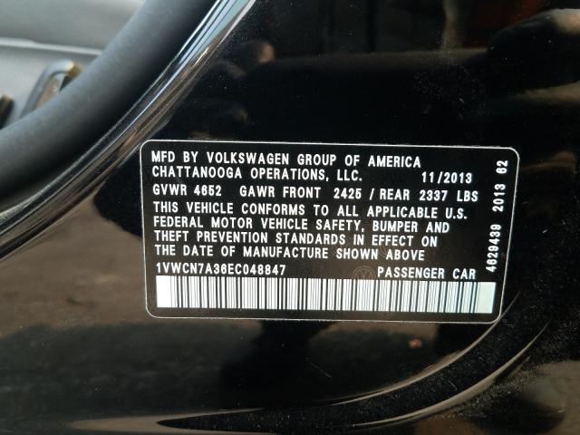 Photo 9 VIN: 1VWCN7A36EC048847 - VOLKSWAGEN PASSAT SEL 