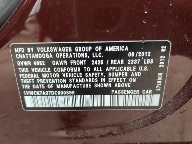 Photo 9 VIN: 1VWCN7A37DC000899 - VOLKSWAGEN PASSAT 