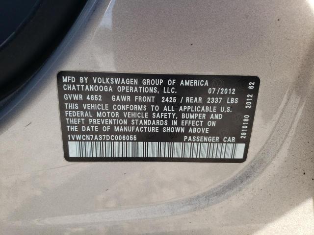 Photo 11 VIN: 1VWCN7A37DC006055 - VOLKSWAGEN PASSAT 