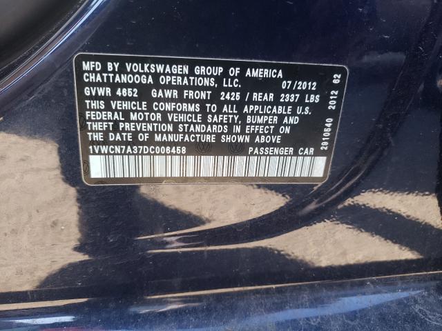 Photo 9 VIN: 1VWCN7A37DC006458 - VOLKSWAGEN PASSAT 