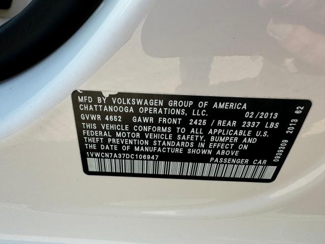 Photo 9 VIN: 1VWCN7A37DC106947 - VOLKSWAGEN PASSAT SEL 