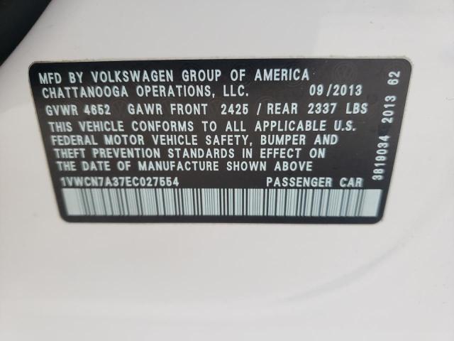 Photo 11 VIN: 1VWCN7A37EC027554 - VOLKSWAGEN PASSAT 