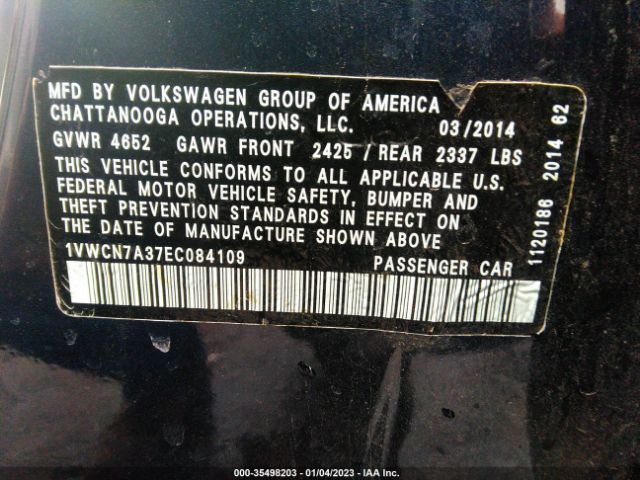 Photo 8 VIN: 1VWCN7A37EC084109 - VOLKSWAGEN PASSAT 