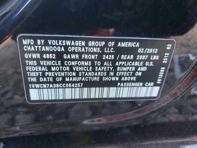 Photo 11 VIN: 1VWCN7A38CC054257 - VOLKSWAGEN PASSAT SEL 