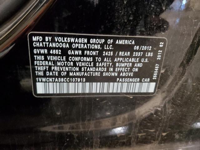 Photo 12 VIN: 1VWCN7A38CC107913 - VOLKSWAGEN PASSAT 