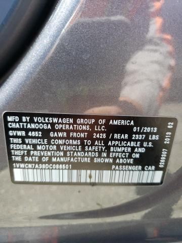 Photo 11 VIN: 1VWCN7A38DC086501 - VOLKSWAGEN PASSAT SEL 