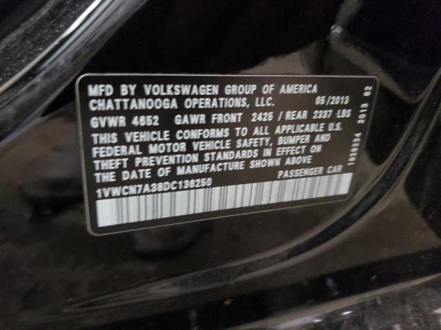 Photo 12 VIN: 1VWCN7A38DC136250 - VOLKSWAGEN PASSAT SEL 