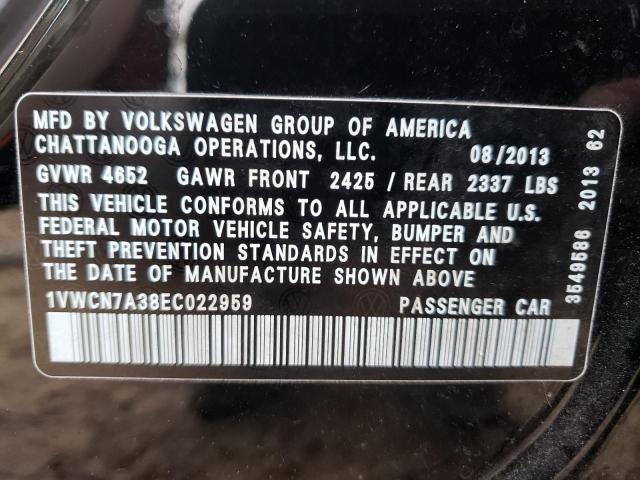 Photo 9 VIN: 1VWCN7A38EC022959 - VOLKSWAGEN PASSAT 