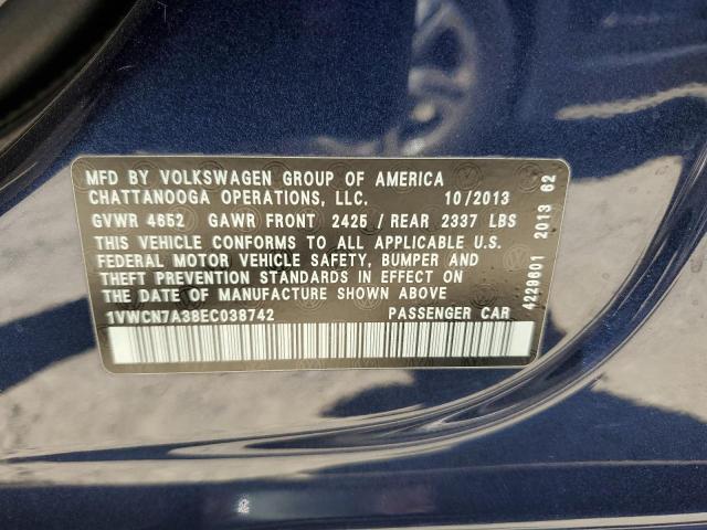 Photo 11 VIN: 1VWCN7A38EC038742 - VOLKSWAGEN PASSAT 