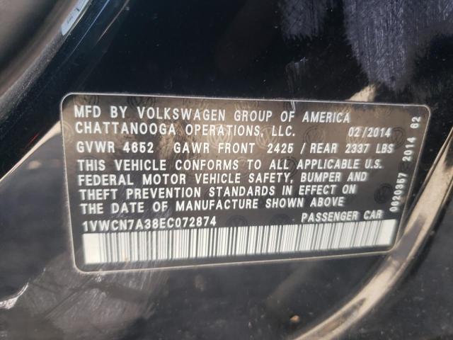 Photo 11 VIN: 1VWCN7A38EC072874 - VOLKSWAGEN PASSAT SEL 