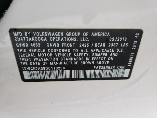 Photo 11 VIN: 1VWCN7A39DC113236 - VOLKSWAGEN PASSAT 