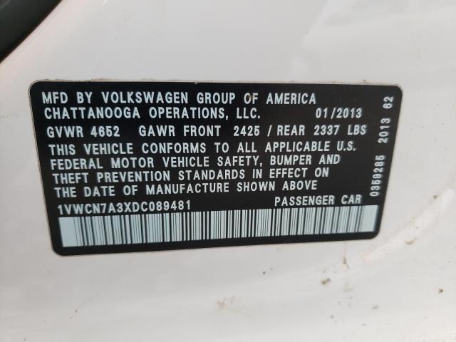 Photo 9 VIN: 1VWCN7A3XDC089481 - VOLKSWAGEN PASSAT 