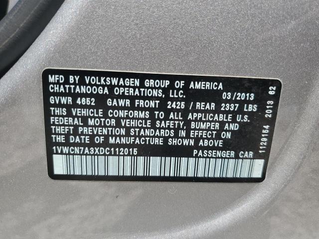 Photo 11 VIN: 1VWCN7A3XDC112015 - VOLKSWAGEN PASSAT 