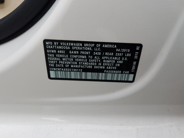 Photo 9 VIN: 1VWCN7A3XDC130112 - TOYOTA CAMRY 