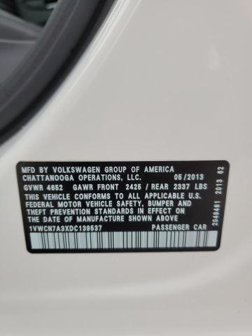 Photo 12 VIN: 1VWCN7A3XDC139537 - VOLKSWAGEN PASSAT SEL 