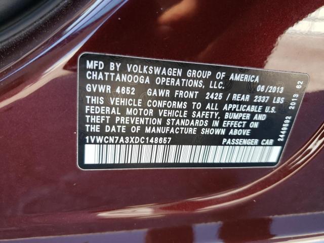 Photo 11 VIN: 1VWCN7A3XDC148657 - VOLKSWAGEN PASSAT 