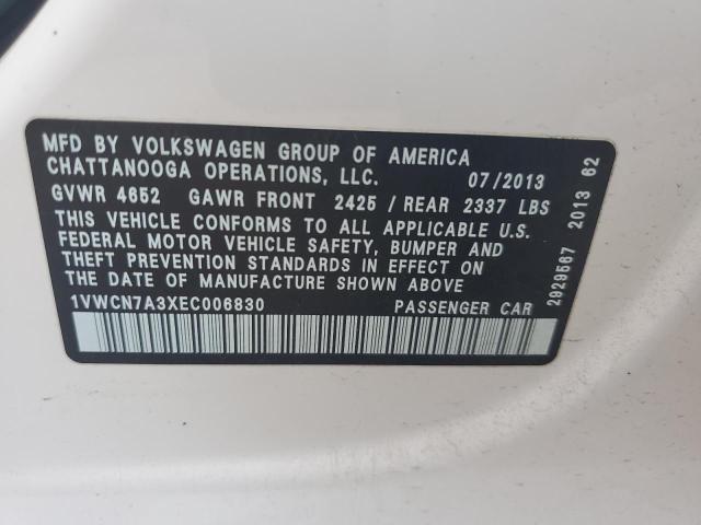 Photo 11 VIN: 1VWCN7A3XEC006830 - VOLKSWAGEN PASSAT 