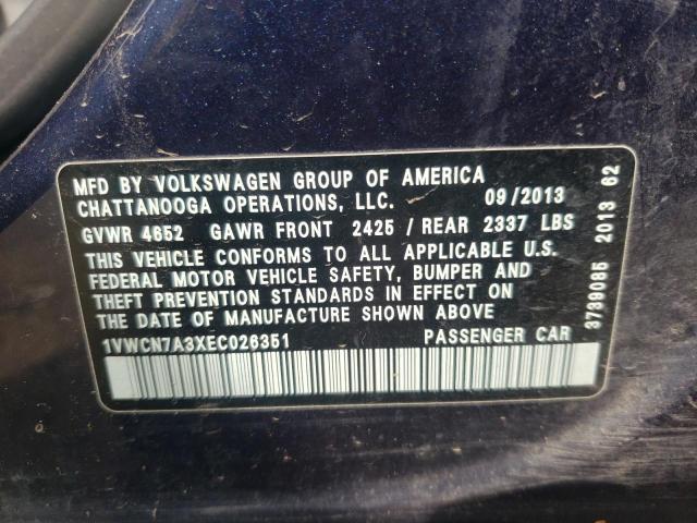 Photo 11 VIN: 1VWCN7A3XEC026351 - VOLKSWAGEN PASSAT 