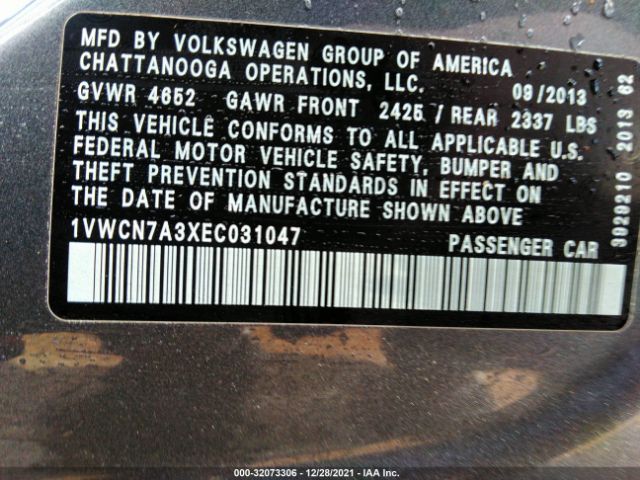 Photo 8 VIN: 1VWCN7A3XEC031047 - VOLKSWAGEN PASSAT 