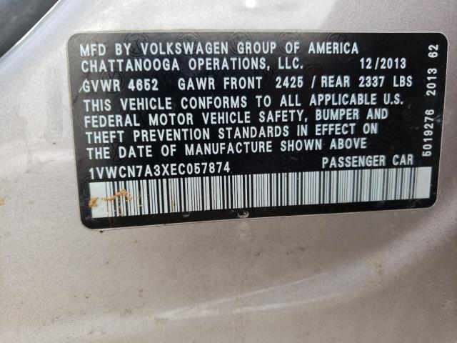 Photo 9 VIN: 1VWCN7A3XEC057874 - VOLKSWAGEN PASSAT 