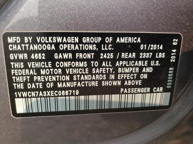 Photo 11 VIN: 1VWCN7A3XEC066719 - VOLKSWAGEN PASSAT 