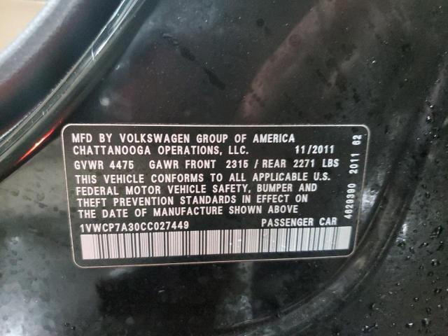 Photo 11 VIN: 1VWCP7A30CC027449 - VOLKSWAGEN PASSAT 