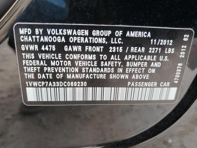 Photo 11 VIN: 1VWCP7A33DC069230 - VOLKSWAGEN PASSAT SEL 