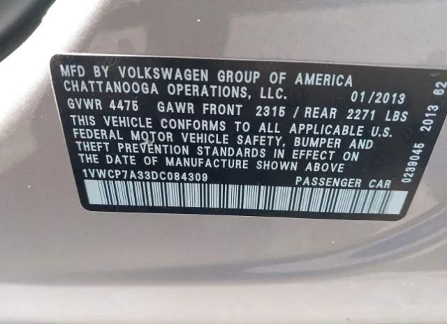 Photo 8 VIN: 1VWCP7A33DC084309 - VOLKSWAGEN PASSAT 