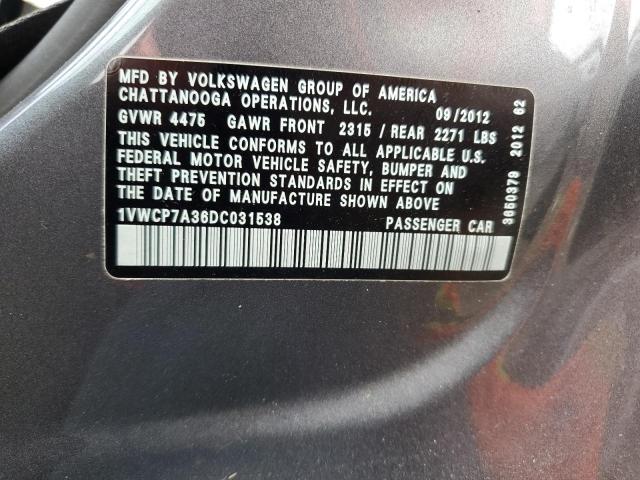 Photo 11 VIN: 1VWCP7A36DC031538 - VOLKSWAGEN PASSAT 