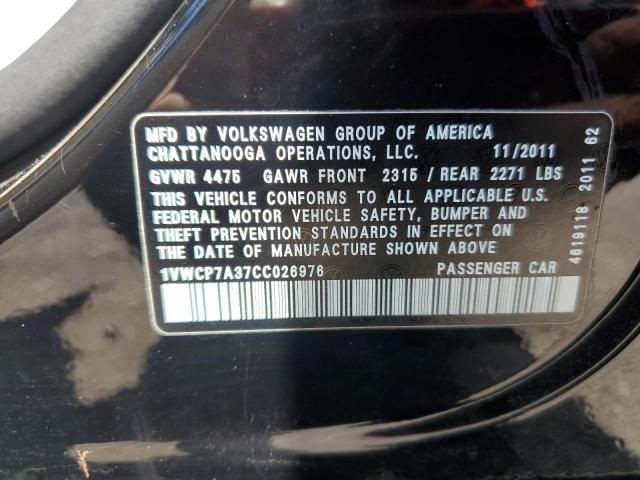 Photo 11 VIN: 1VWCP7A37CC026976 - VOLKSWAGEN PASSAT 