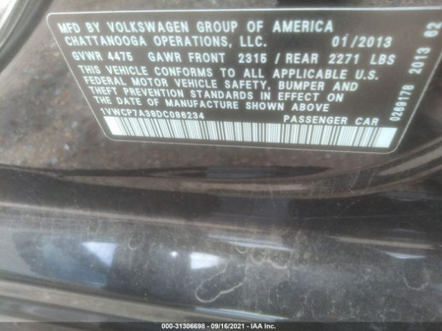 Photo 8 VIN: 1VWCP7A38DC086234 - VOLKSWAGEN PASSAT 