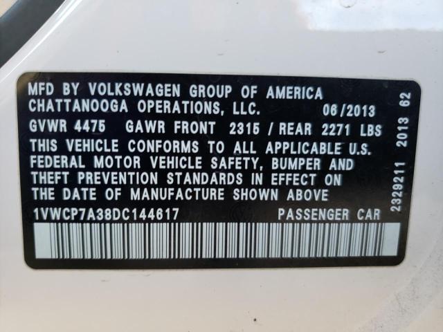 Photo 11 VIN: 1VWCP7A38DC144617 - VOLKSWAGEN PASSAT 