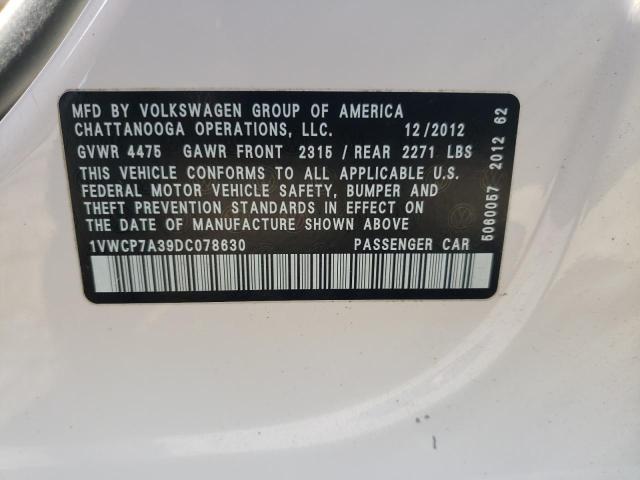 Photo 11 VIN: 1VWCP7A39DC078630 - VOLKSWAGEN PASSAT SEL 