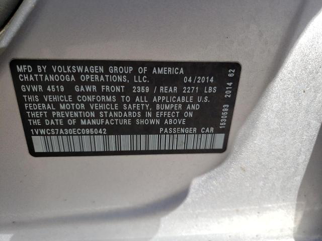 Photo 9 VIN: 1VWCS7A30EC095042 - VOLKSWAGEN PASSAT 