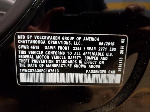 Photo 11 VIN: 1VWCS7A30FC107613 - VOLKSWAGEN PASSAT 