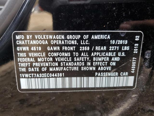 Photo 12 VIN: 1VWCT7A32EC044381 - VOLKSWAGEN PASSAT SEL 