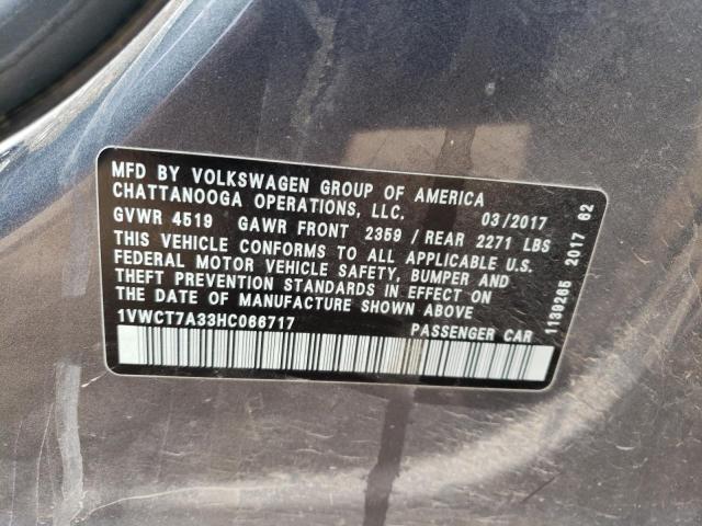 Photo 11 VIN: 1VWCT7A33HC066717 - VOLKSWAGEN PASSAT 