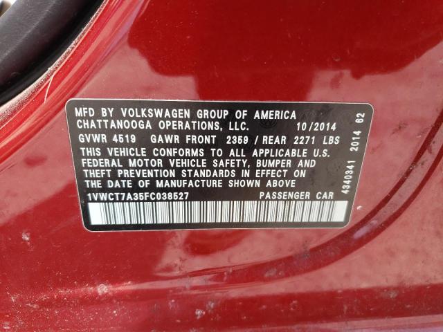 Photo 11 VIN: 1VWCT7A35FC038527 - VOLKSWAGEN PASSAT 