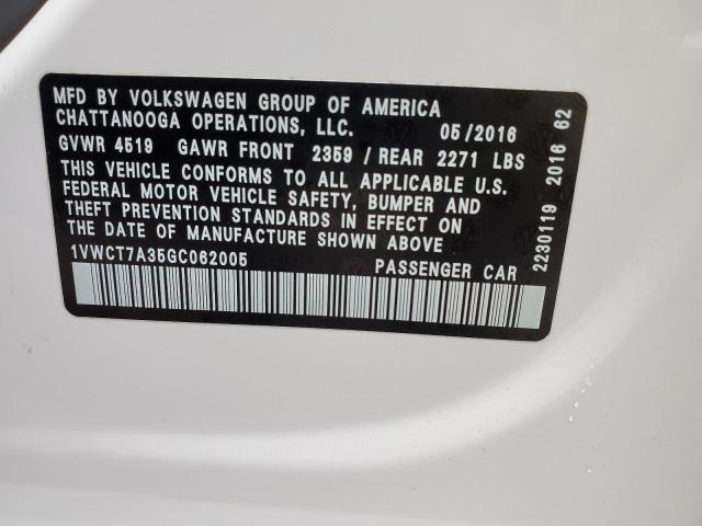 Photo 11 VIN: 1VWCT7A35GC062005 - VOLKSWAGEN PASSAT 