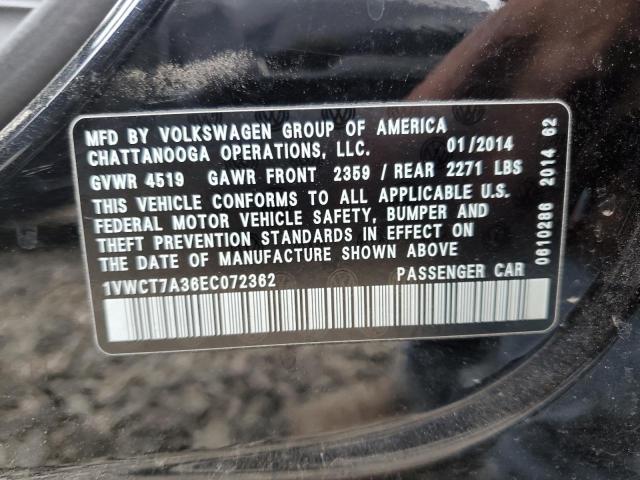 Photo 12 VIN: 1VWCT7A36EC072362 - VOLKSWAGEN PASSAT 