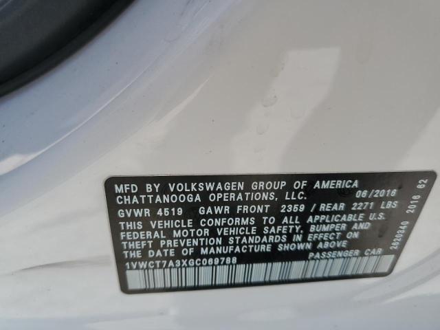 Photo 12 VIN: 1VWCT7A3XGC069788 - VOLKSWAGEN PASSAT 