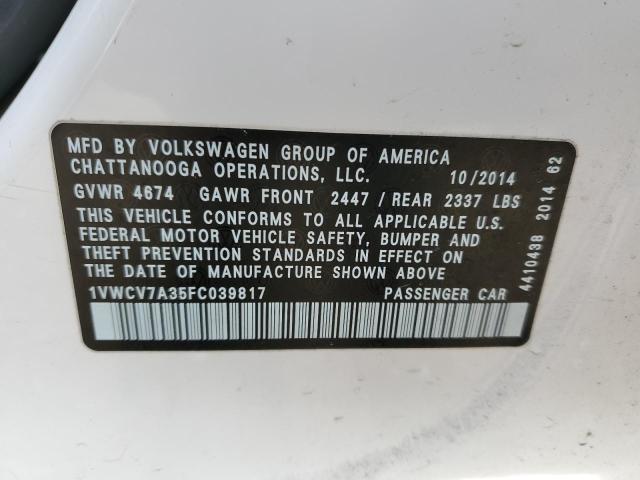 Photo 11 VIN: 1VWCV7A35FC039817 - VOLKSWAGEN PASSAT 