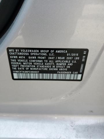 Photo 12 VIN: 1VWCV7A35FC059307 - VOLKSWAGEN PASSAT 