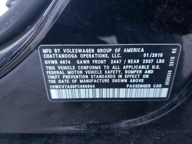 Photo 9 VIN: 1VWCV7A35FC066564 - VOLKSWAGEN PASSAT 