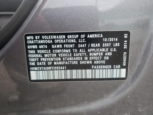 Photo 9 VIN: 1VWCV7A36FC032441 - VOLKSWAGEN PASSAT 