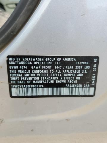 Photo 11 VIN: 1VWCV7A36FC063124 - VOLKSWAGEN PASSAT SEL 