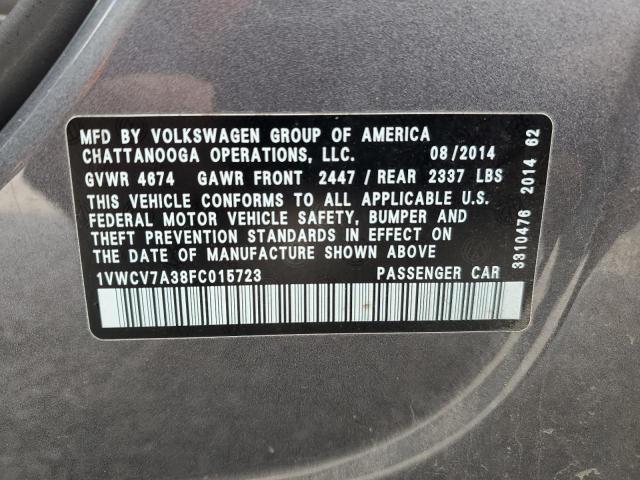 Photo 11 VIN: 1VWCV7A38FC015723 - VOLKSWAGEN PASSAT 